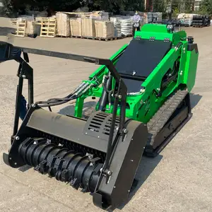 미니 트랙 스키드 스티어 400kg Kubota 디젤 프론트 엔드 로더 산책 스키드 스티어 팜 스키드 스티어 로더 뒤에