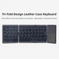 Keyboard Nirkabel Tri-Fold 64-Key Scissor Switch dengan Touchpad Ultra Tipis, Dapat Diisi Ulang via Type-C, Kompatibel dengan iPad/Tablet PC iPhone untuk Kantor