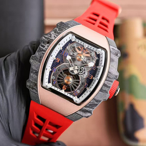 2026 Hot Selling Aerodynamic Rose Gold Black <b>Case</b> Skeletonized Tourbillon Automatic Mechanical Mens <b>Watch</b> Waterproof Newest - Product Image 2