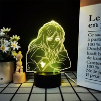 Décoration d'intérieur Anime, style Anime, mini lampe de chevet à intensité variable, lampe de chevet décorative, veilleuse Anime, veilleuse LED