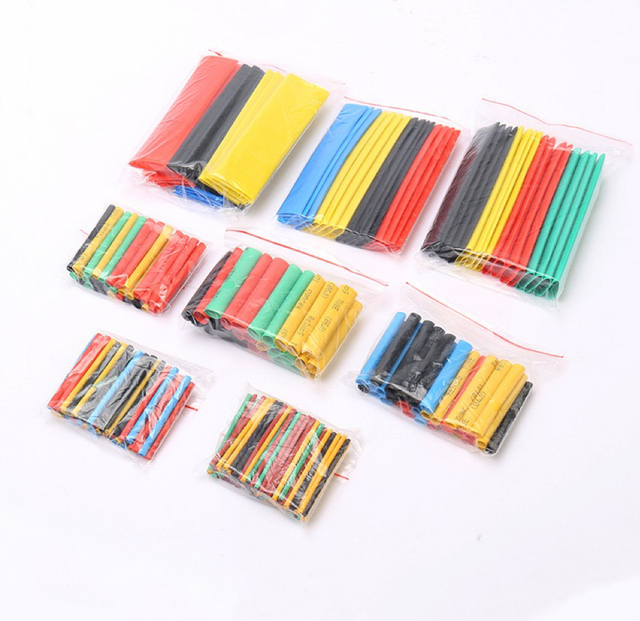 Heat Shrinkable PE 328 Pcs Shrink Tube Assortments Eco-friendly RoHS Certified Protect Cables Diy Kit 600V -55C to +125C