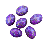 Cabochons ovales en turquoise cuivrée naturelle, polis, certifiés, pour la fabrication de bijoux, 3x5mm, 20x30mm, marque AMARA, pour bagues