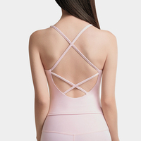 Soutien-gorge de sport sexy, ensemble de yoga, soutien-gorge de yoga dos croisé couleur chair et doux pour la peau, ensemble de fitness, haut à séchage rapide