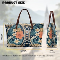 Sac à main pour femme en cuir PU à imprimé floral Art déco tropical personnalisé, grande capacité avec longues poignées d'épaule