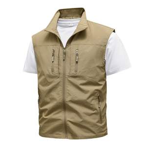 2025 वसंत नए पुरुषों के स्टैंड अप कॉलर कैजुअल मल्टी पॉकेट फिशिंग बनियान - Product Image 5