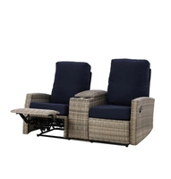 Chaises de jardin inclinables en osier, design moderne européen et américain, imperméables, portables, pour hôtel, piscine, extérieur, avec repose-pieds