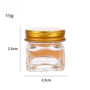 <span class=keywords><strong>Pot</strong></span> en verre cristal carré miniature <span class=keywords><strong>de</strong></span> 15 g avec bouchon à vis en aluminium, logo <span class=keywords><strong>personnalisé</strong></span> pour le baume du tigre, soins personnels - Product Image 6