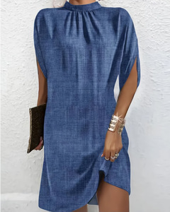 Maining Nouvelles robes à manches chauve-souris amples à la mode pour femmes Robe d'été élégante pour femmes - Product Image 5