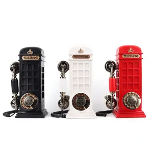 Fast delivery stock available red white black color telephone booth payphone audio guest book phone wedding