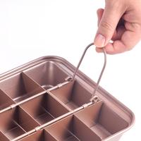 Moules à brownie en gros à 18 cavités, base solide, antiadhésifs, en acier au carbone, plateaux de cuisson pour pain, ustensiles de pâtisserie pour la cuisine