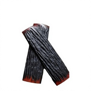Natural Carved Horn Handle Scales Animal Theme Black <b>Red</b> Edge Craft <b>Material</b> - Product Image 1