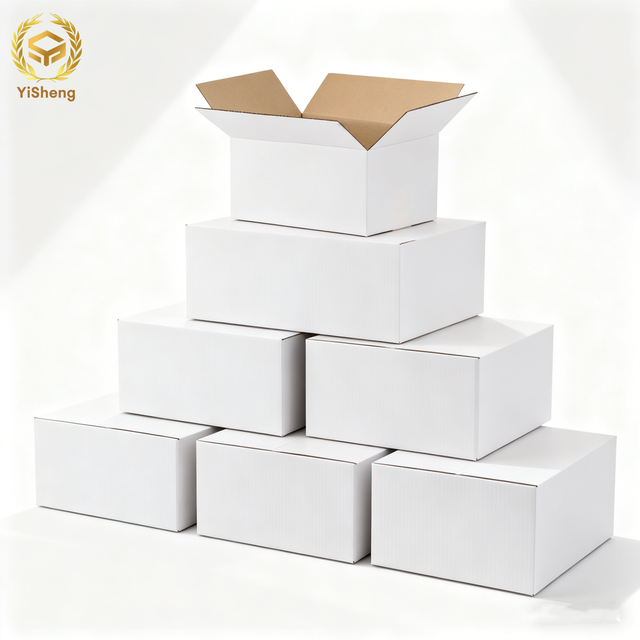 White Corrugated Boxes High-End Portable Custom Logo Printing Eco-Friendly Recyclable