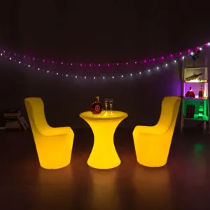 Bar tables in hourglass shaped for nightclub fashion decor outdoor LED furniture balcony tables with fancy ambience