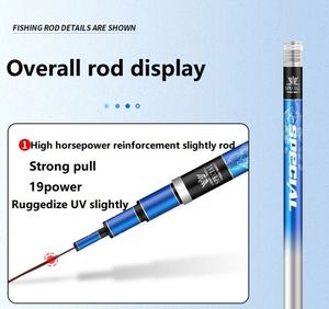 <span class=keywords><strong>Canne</strong></span> à pêche télescopique en fibre de carbone de haute qualité, ultra-légère, 3,6-10 m, 19 Tuned 6H, pour la pêche à la carpe et aux gros poissons (vente en gros) - Product Image 4