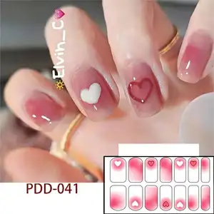 OEM Venta al por mayor Stock No tóxico Seda coreana Nail Wrap Álbum Adhesivo Olivia Nail Wraps Nail Sticker