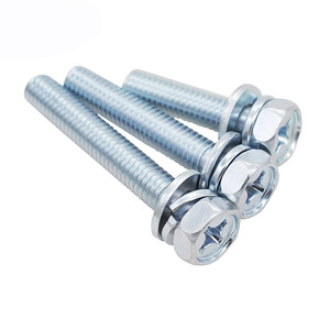 Tornillos Combinados SEMS de Grado 8.8 de Acero al Carbono con Recubrimiento de Zinc, Cabeza Hexagonal con Ranura Cruzada y Arandelas - Product Image 5