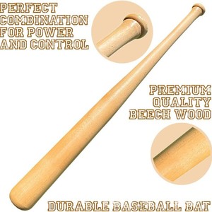 Bate de Béisbol de Madera, 2.5 Pulgadas de Diámetro, Resistente, para Uso Deportivo al Aire Libre - Product Image 3