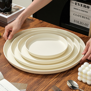 8/10/12/15 Inch Large Round Plastic Food Tray Plate Dish,Dishwasher Safe for Food,BBQ,Candles,<strong>Baklava</strong>,Breakfast,Pet Feeding Mats - Product Image 2