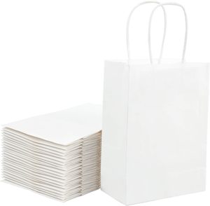 Bolsas de Papel Kraft Blancas con Asas, Impresión Completa, Hechas a Medida, 100 g/m², Económicas y en Oferta - Product Image 1