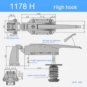 1178 1460 lạnh cửa phòng phần cứng xử lý bản lề phòng lạnh cửa xử lý khóa chốt - Product Image 2