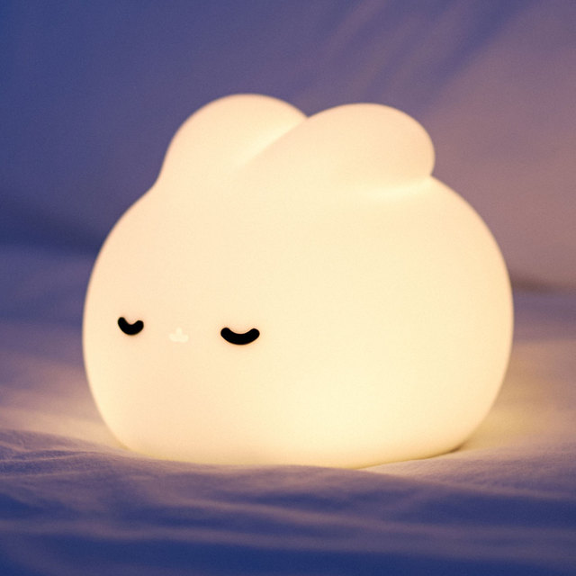 Modern Rechargeable LED Night Light Stylish ABS Table Lamps with Warm White Rabbit Timer for Bedroom Nighttime Illumination