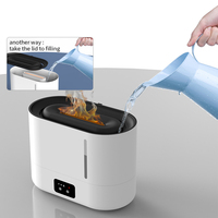 Humidificateur d'air domestique à flamme simulée, diffuseur d'arômes ultrasonique à brume froide, effet feu avec veilleuse, idéal pour la relaxation et comme cadeau