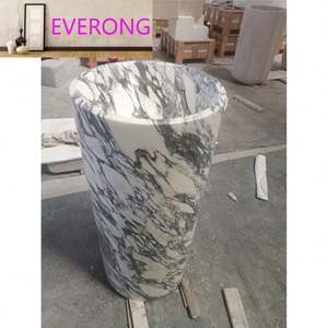 Lavabo a <span class=keywords><strong>Colonna</strong></span> in Marmo Bianco Arabescato di Lusso, Ideale per Design di Bagni di Alta Gamma - Product Image 1