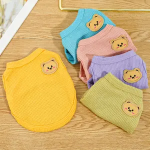 Multi Solid Color Summer Breathable Dog Clothing S-2XL Small Medium Pet Vest Custom Puppy Cat T Shirts Tee