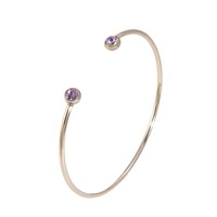 Bracelet ouvert en acier inoxydable, bracelet ouvert avec une seule perle en zircon coloré, bijoux minimalistes pour femmes, à porter tous les jours, cadeau de mode