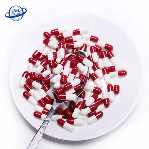 Logotipo personalizado tableta de color rojo y blanco comida cápsula de gelatina cápsula vacía para spa