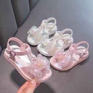 Sandalias de Princesa con Lazo para Niñas, Zapatos de Vestir para Fiestas y Bodas, Sandalias Planas Infantiles con Brillantina, Zapatos de Princesa - Product Image 4