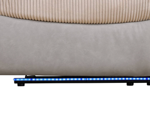White & Gray Stripe Fabric and Technical Fabric <b>3</b>-<b>Piece</b> Multifunctional <b>Sofa</b> <b>Set</b> - Product Image 2