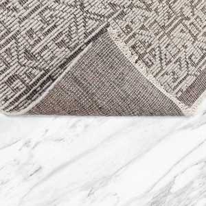 GreHand Knotted 100% New Zealand Wool Rug | Ivory Gray Geometric Tribal Rug | Modern Vintage <b>Carpet</b> - Product Image 5