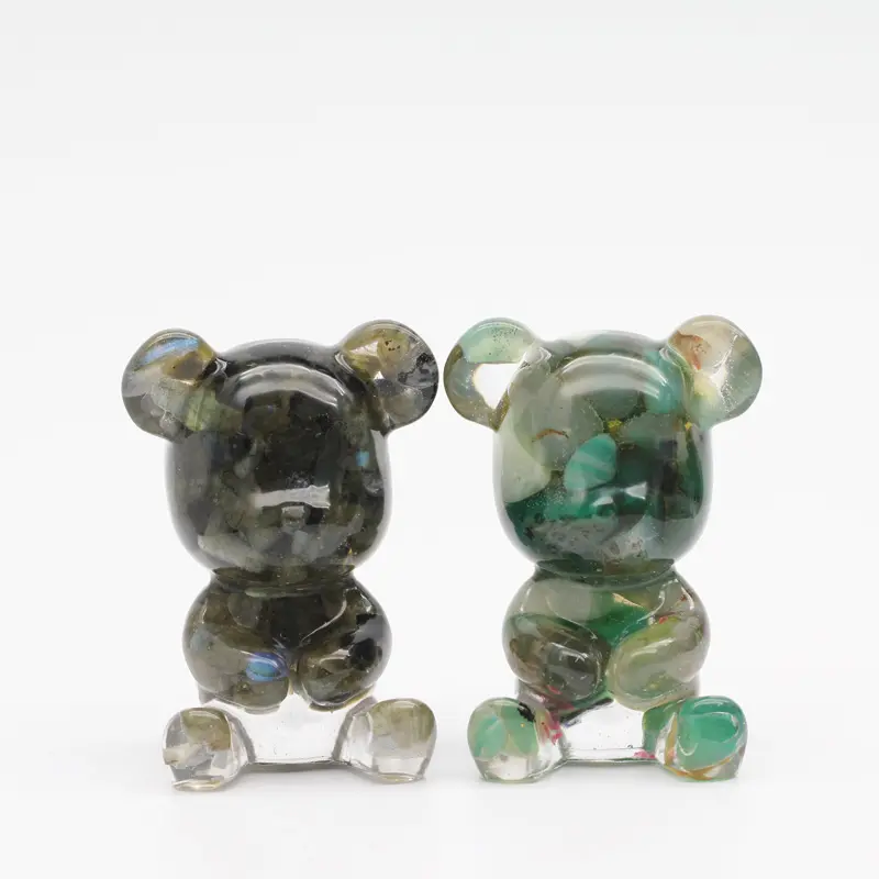 High Quality Natural crystal resin bear chips animal cheap wedding souvenirs for guests gift