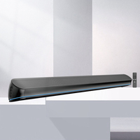 Speaker Soundbar gaming 2.0, sistem suara game Audio 40w Speaker tv nirkabel dengan lampu biru kain untuk sistem TV teater Rumah