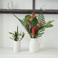 Vente en gros décoration de salon de mariage vases à fleurs ikebana en céramique blanche pour la maison