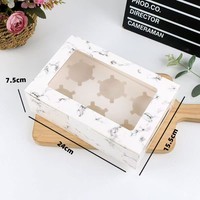 Boîte cadeau en papier à compartiments multiples avec fenêtre transparente pour l'emballage de biscuits et de chocolats