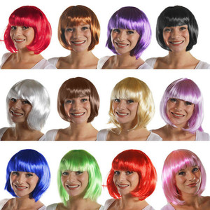 Perruque de fête <span class=keywords><strong>disco</strong></span> pour femmes et filles, déguisement d'Halloween, accessoires de fête de bachelorette, <span class=keywords><strong>perruques</strong></span> courtes bob colorées néon - Product Image 2