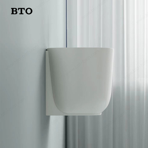 Lavabo suspendido de cerámica sin calefacción para habitaciones en invierno, sin panel, sin línea de pegamento, sin puerta para apoyar. - Product Image 6