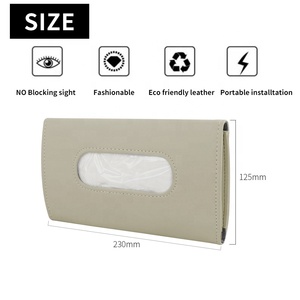 Anjuny - Organizador de Pañuelos para Coche de Cuero PU de Primera Calidad, Estilo Clásico Moderno, Portátil, Duradero, Negro/Beige, para el Hogar, Hoteles y Restaurantes - Product Image 3