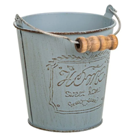 Pot de fleurs rétro, conteneur à fleurs de jardin, vase décoratif, seau avec poignée, métal galvanisé, durable, écologique, minimaliste