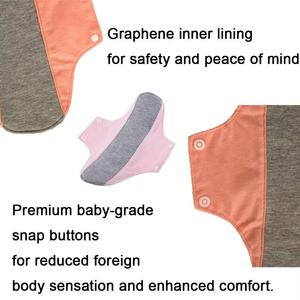 Serviettes hygiéniques lavables en tissu de graphène de couleur unie réutilisables Confort respirant Serviette menstruelle - Product Image 6