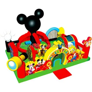 Bairro inflável inflável do mickey mouse, castelo de pular bouncy mickey park para crianças