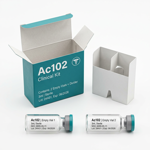Boîte d'échantillons de peptides ultra-mince à 2 compartiments, emballage en carton léger de qualité supérieure avec graphiques moléculaires et sceau holographique - Product Image 3