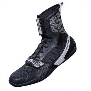 Chaussures de boxe et de lutte légères pour hommes, modèle 6079, en cuir respirant, à lacets, de haute qualité, personnalisables, vente en gros d'usine - Product Image 3