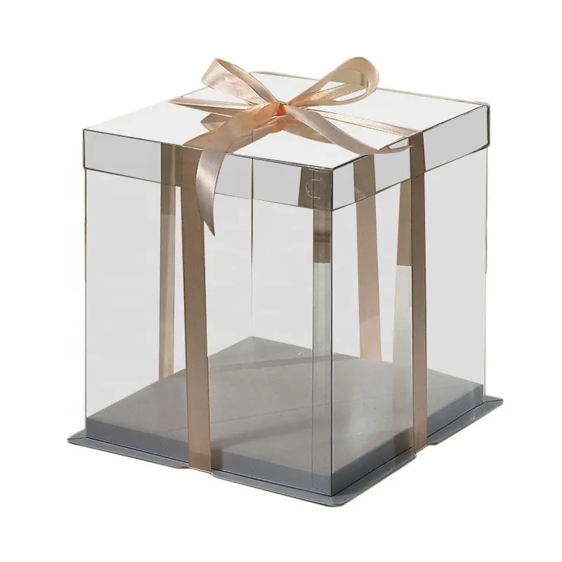 उच्च-ग्रेड पारदर्शी प्लास्टिक केक बॉक्स उपहार पैकेजिंग बॉक्स थोक