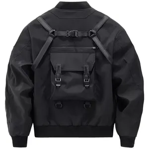 Outerwear OEM High Quality Fashion Flight Bomber Jacket Multiple Pockets Decoration Cargo Coat Workwear Jacket For Men