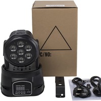 Lampe à tête oscillante 7 LED pleine couleur 4-en-1, lumière de teinture, lumières laser, DMX512, contrôle sonore, lumière de scène rotative colorée