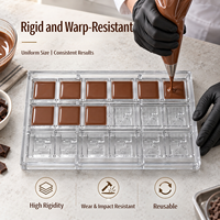 Moule carré fin en polycarbonate personnalisé pour barres chocolatées, tablettes de dégustation, bonbons, outil de pâtisserie et de confiserie
