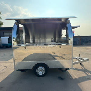 Chariot de restauration mobile vintage entièrement équipé pour hot-dogs et glaces, idéal pour restaurants, boulangeries et concessionnaires – Camion-café et camionnette à snacks - Product Image 1